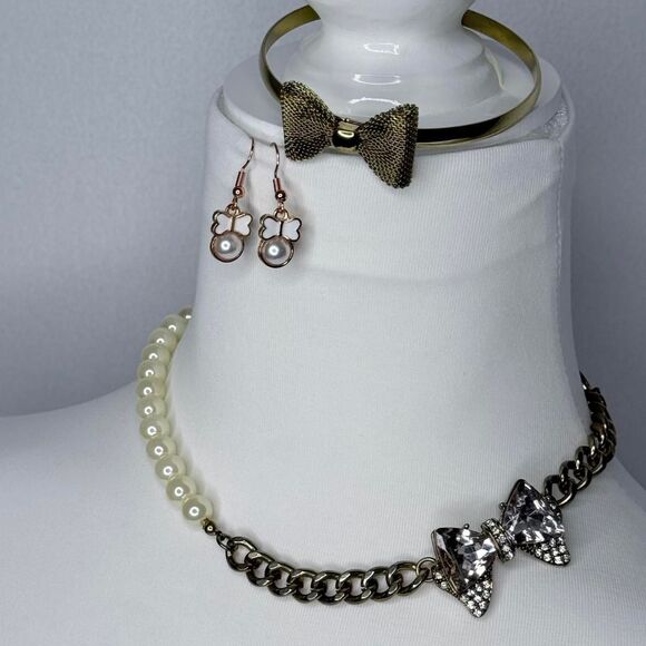 Bows chains and pearl theme jewelry - Picture 8 of 8